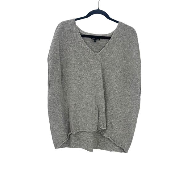 Eileen Fisher Baby Alpaca Peruvian Cotton Knit V-Neck Sweater Size L NWOT